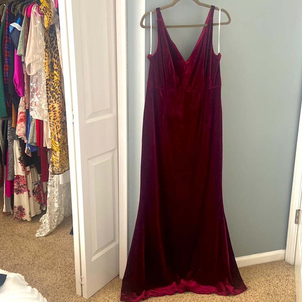 Lulu’s Red Velvet Maxi Dress